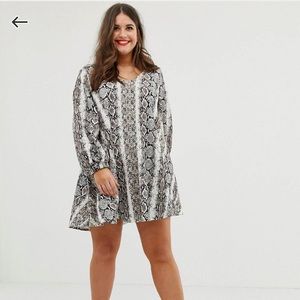 ASOS Curve mini snake print swing dress Size 16